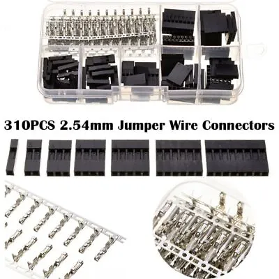 2.54mm Dupont Crimp Connector Single Row Header Pin Terminal Housing Kit 310pcs • £6.39