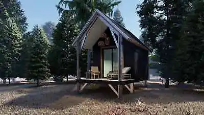 Architectural Plan Set For A Custom Designed 12 X 16 Glamping Cabin On Piers • $997