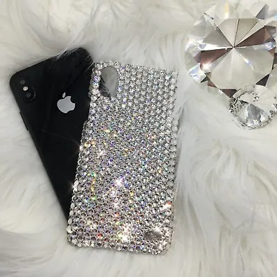 For IPhone Xs Max Clear Crystal Diamond Bling Back Case Made With Swarovski 24ss • $131.95