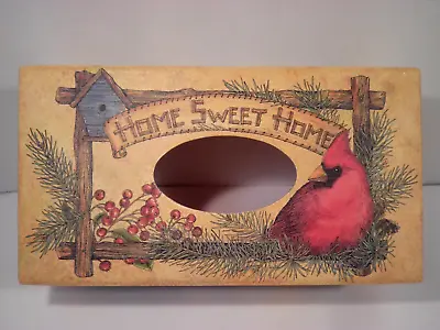 Bobs Boxes Vtg Sherri Buck Baldwin Tissue Box Cover Birds Home Sweet Home Lang • $9.99