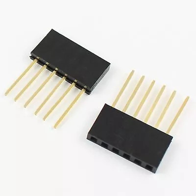 5Pcs 2.54mm Pitch 6 Pin Single Row Stackable Shield Female Header For Arduino • $0.99