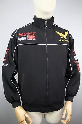 HONDA GoldWing VTG Motorcycle Racing Black Men's Full Zip Biker Jacket Sz XS-S • $150