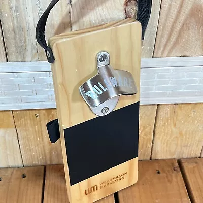 Bullware Bottle Opener & Magnetic Cap Catcher Combo Wood Wall Mount - New • $19.88