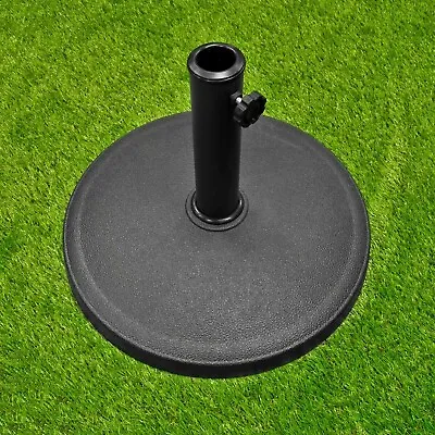 Black Iron Round Umbrella Parasol Base Stand Patio Outdoor Garden Heavy 12kg • £15.75