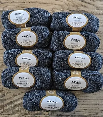 9 Skeins Elann Pure Alpaca Fina 100% Alpaca Fingering Yarn. (9Y)  • $27