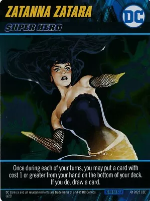 ZATANNA ZATARA DC Comics Deck Building Game Oversized FOIL Card CRISIS 1 • $4.99