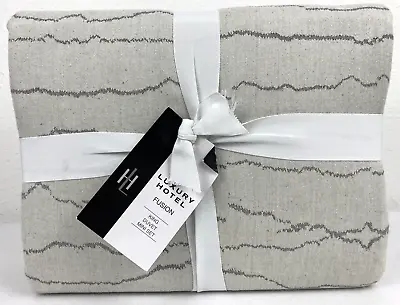 Luxury Hotel Fusion King Duvet Cover Set Dillards 100% Cotton Grey With Shams • £57.82