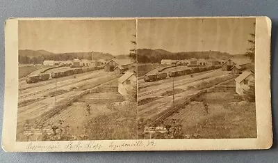 Railroad Shops Lyndonville Vermont -  Early BUSHEY Original Stereoview • $64.49