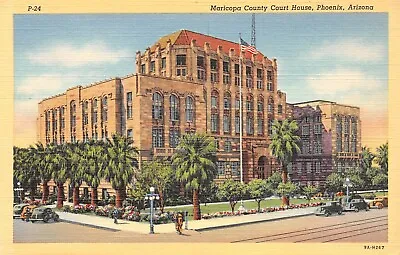 D0575 Maricopa County Court House Phoenix AZ - 1939 Teich Linen PC No. 9A-H267 • $1