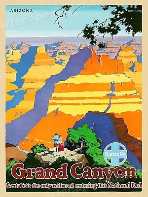 1940s “Grand Canyon Santa Fe” Vintage Style Arizona Travel Poster - 24x32 • $24.95
