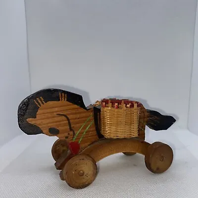 Little Vintage Toy Horse On Wheels Baskets So Sweet • $45