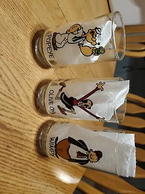 3 Vintage Coca Cola Kollect-A-Set Popeye Collector Tumblers 1975 • $49.99