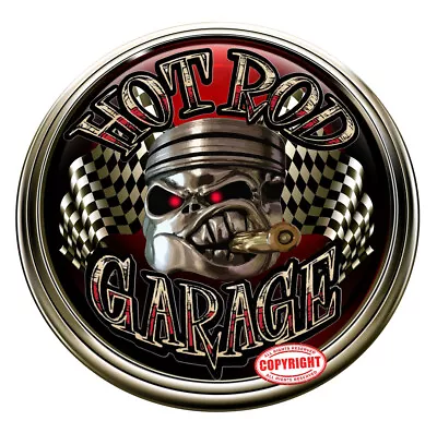 Hotrod Garage Piston Crest Decal • $7.99