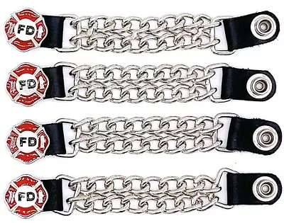 4 Fire Dept. Double Chain Motorcycle Vest Extenders Made In Usa • $23.99