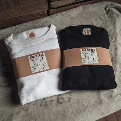 Non Stock Waffle Thermal Shirt 400g Heavy Weight Crew Neck Men's Long Sleeve Tee • $33.83