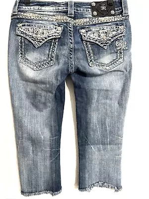 Miss Me Easy Capri Jeans JE5641EP2 Women’s 27 Thick Stitch Embellished Pockets • $13.99