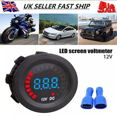 12V Volt Meter Battery Monitor Gauge LED Digital Voltage Panel Car Boat Marine • £11.01