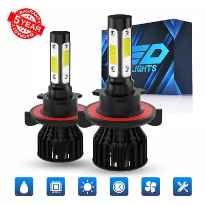 H13 LED Headlight Bulbs High Low Beam Conversion Kit 6000K Super Bright White 2x • $29.99