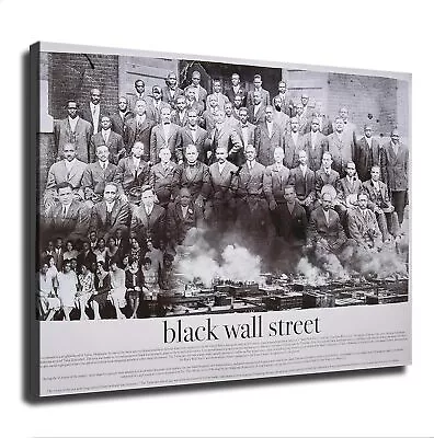 Black Wall Street Vintage Black And White Canvas Poster Modern Wall Art Picture • $28.90