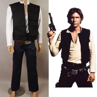 ANH A New Hope ANH Han Solo Costume Cosplay Outfit Pants Shirt Vest 	 Strar Wars • £78.44