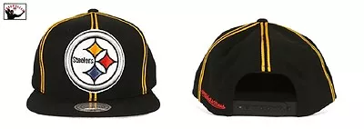 NFL Pittsburgh Steelers Mitchell And Ness Vintage XL LOGO Snapback Hat Cap M&N • $29.99