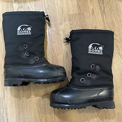 Sorel Kaufman Snow Moon Boots Size 9 Mens Women’s 11 Black Waterproof Canada • $79.95