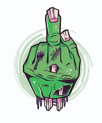Zombie Hand Sticker Middle Finger Creepy Gothic Horror Undead Punk (4 Inch) • $5.99