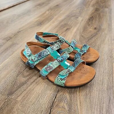 Vionic Womens Amber Wedge T-Strap Sandals Size 8 Teal Green  • $43