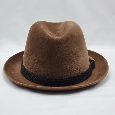 Vtg Dobbs Fifth Ave Hunter Mt Mens Brown Felt Fedora No Feather Or Pin 7 1/8 • $0.99