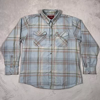 Dixxon Flannel Co Shirt Mens Size 2XL XXL Blue Gray Plaid Pearl Snap The Malibu • $69.95