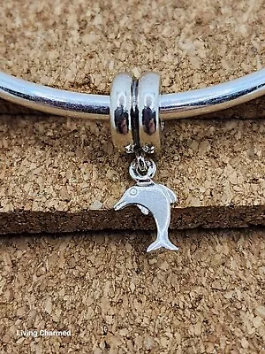 Authentic 925 Sterling Silver Dolphin Dangle European Charm Bead  • $15