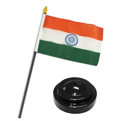 India 4 X6  Flag Desk Set Table Stick Black Base • $7.24