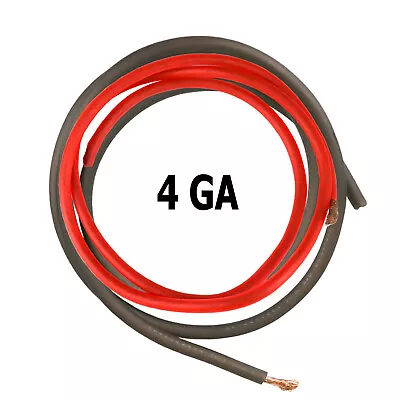 4 Gauge Speaker Wire For Car Truck Audio System Power Cable Lot Black & Red CCA • $13.29