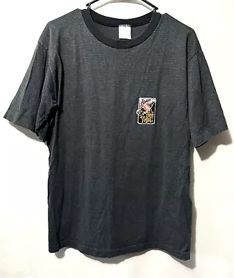 Vintage Coca-Cola Striped Single-Stitch Ringer T-shirt Logo Size L USA Made • $29.95