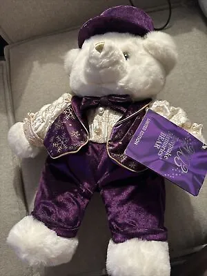 Walmart 2003 Christmas Bear - Purple And Silver Boy - Clean - Made By Dan Dee • $49.56