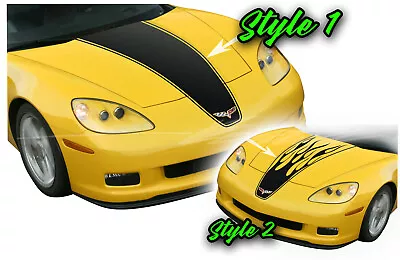 Hood Racing Stripes Decals Graphics Flames Fits 2005 2013 Chevy C6 Corvette • $59.99