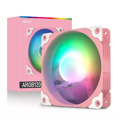 1 PC Sakura Pink Frame 120mm ARGB LED Case Cooling Fan 5V 3pin Motherboard Sync • $6.99