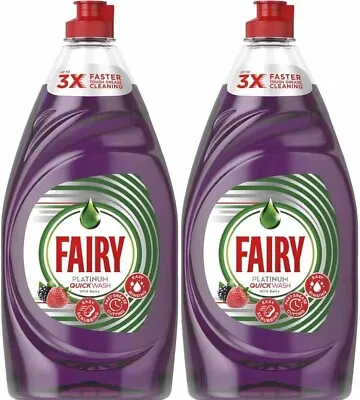 £10.50 • Buy 2 X Fairy Platinum, Quick Wash, Washing Up Liquid, 820ml, Wild Berry Scent