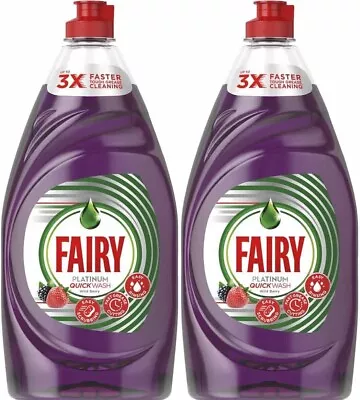 Fairy Platinum Quick Wash Washing Up Liquid 820ml Wild Berry  Pack Of 2 • £12.90