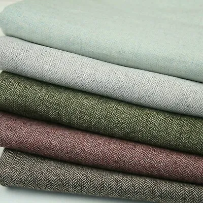£1.50 • Buy Herringbone Tweed 50% Wool Blend Upholstery Fabric Sofa Cushion Chairs Clothing