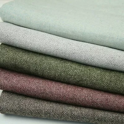 £8.50 • Buy Herringbone Tweed 50% Wool Blend Upholstery Fabric Sofa Cushion Chairs Clothing