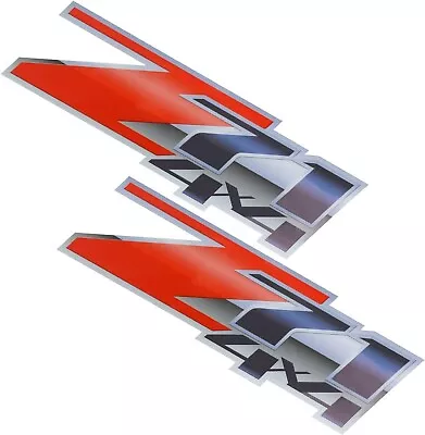 2Pc Z71 4x4 Decals Stickers Bed Side For 07-13 Silverado 1500HD 2500HD Red Gray • $32.53