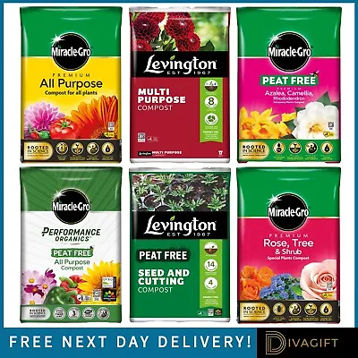 Multi-purpose Garden Compost Soil Organic Peat Free Miracle Grow Levington Doff • £16.99