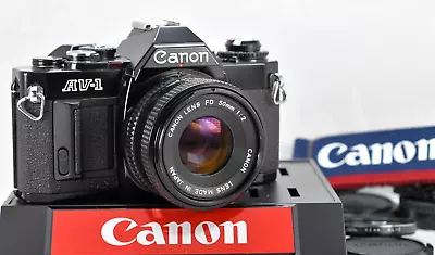 [Near MINT] Canon AV-1 Black SLR 35mm Film Camera New FD 50mm F2 New Seal JAPAN • £114.04