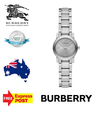 New Burberry 'the City' Bu9213 Silver Check Womens Quartz Watch • $299.99