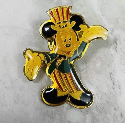 Vintage Disney Mickey Mouse 1989 Patriotic Uncle Sam Collectors Lapel Pin Brooch • $9.99