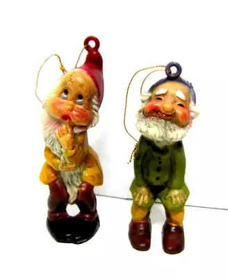 Vintage Elf Gnome Dwarf Christmas Ornaments 2.5  Lot Of 2 • $9.95