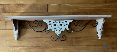 Wood And Metal Wall Shelf 23.5  Scrollwork Floral • $11.99