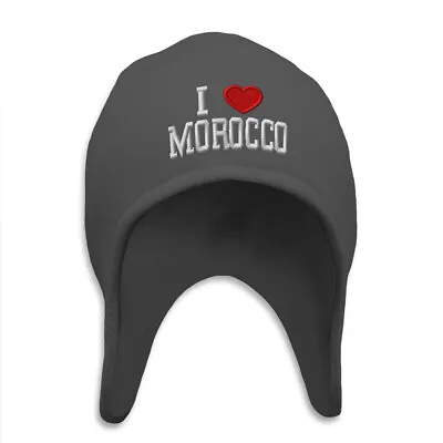 Ear Flap Beanie For Men & Women I Love Morocco Acrylic Skull Cap Helmet Hats • $19.99