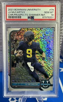 2021 Bowman U JJ McCarthy RC #79 Chrome Shimmer Refractor PSA 10 GEM MINT NFL • $0.99